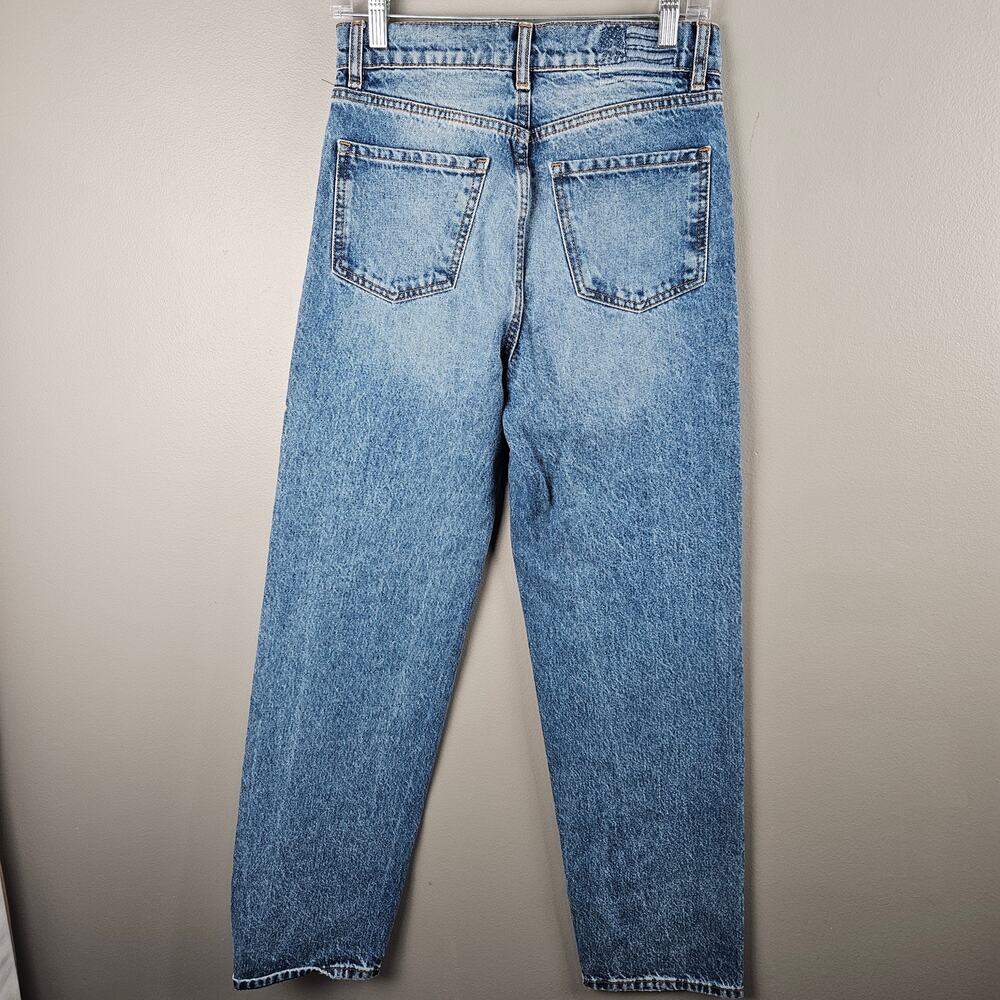 Revice Blue High Rise Button Fly Mom  Jeans Butterfly Whimsy Fairy Print Size 25 - Picture 3 of 9